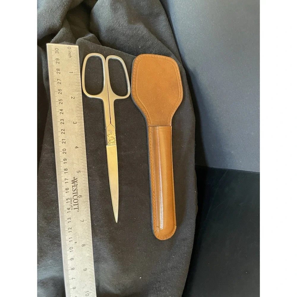 Vintage Library Set Scissors Italy Unique Handle Original Box Leaflet